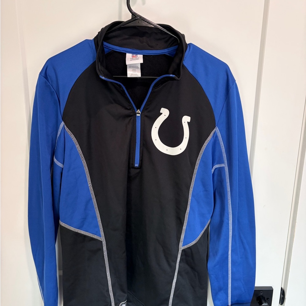 Men's Indianapolis Colts Blue and Black Quarter-Zip Jacket